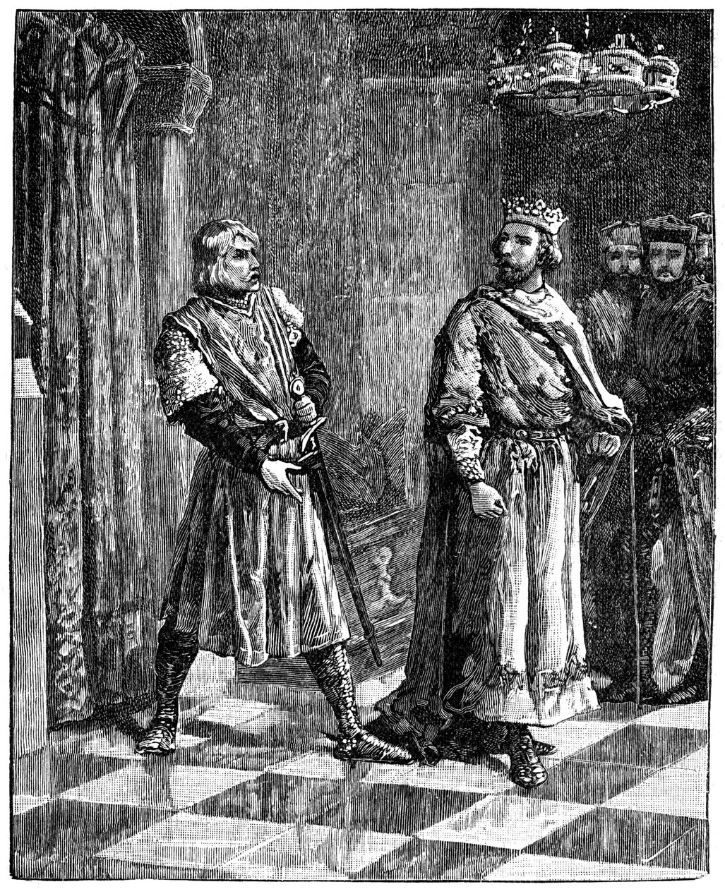 Simon de Montfort grälar med Henrik III, 1257, c1880 av Unbekannt