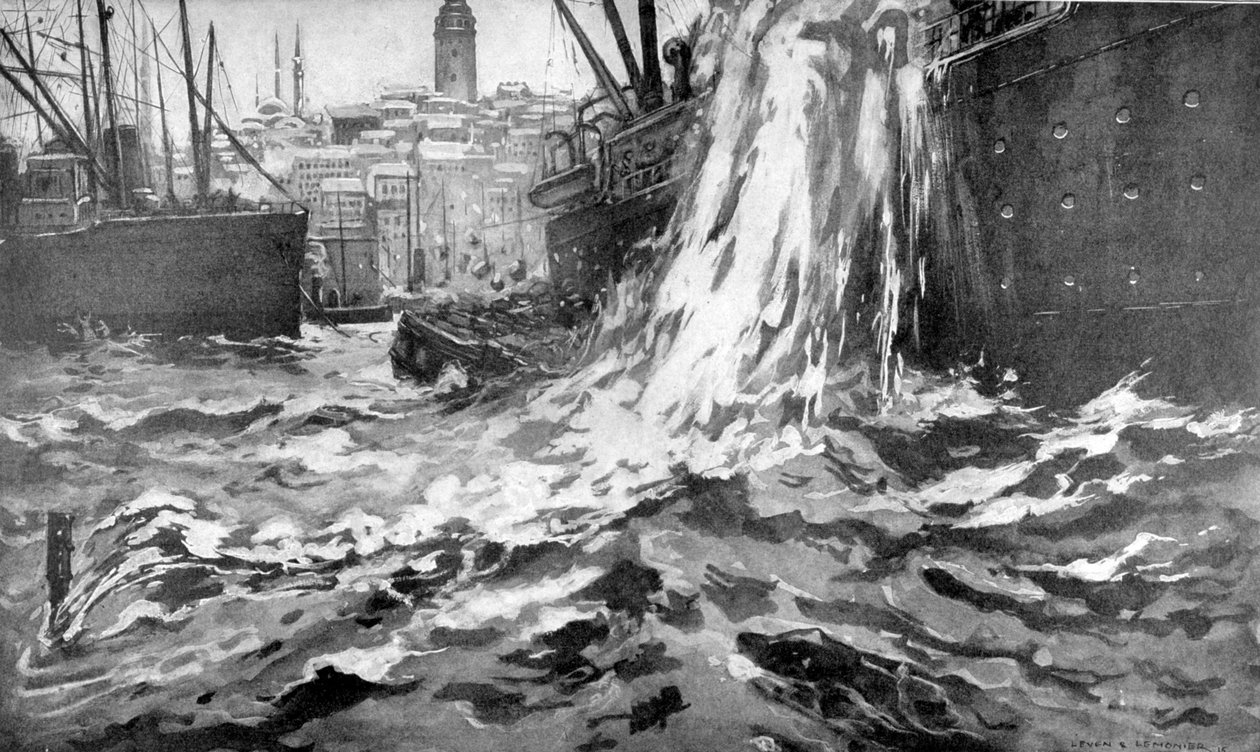 Förlisning av handelsfartyget Stamboul, Istanbuls hamn. den 25 maj 1915 av Unbekannt