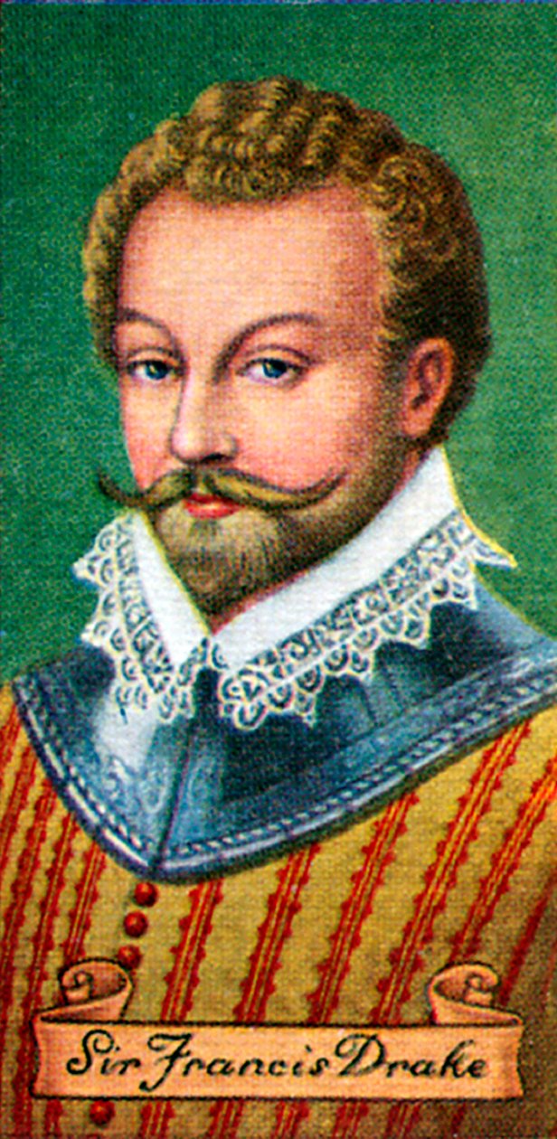 Sir Francis Drake, hämtat från en serie cigarettkort, 1935 av Unbekannt