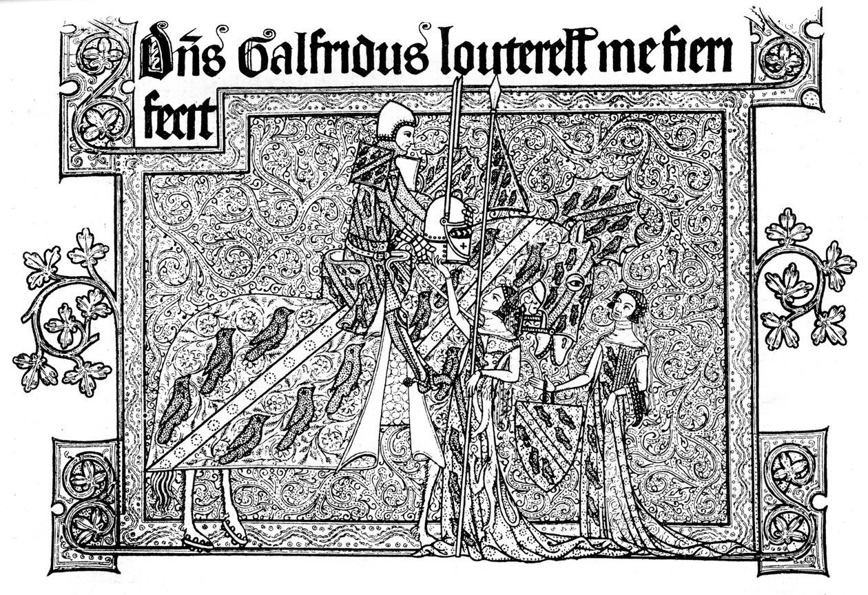 Sir Geoffrey Luttrell, hans fru och svärdotter, 1340, 1892 av Unbekannt
