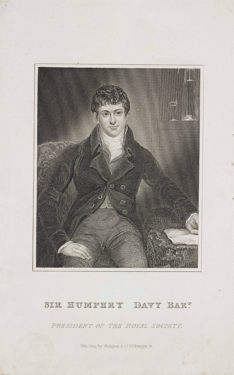 Sir Humphry Davy, engelsk kemist, ca 1824 av Unbekannt