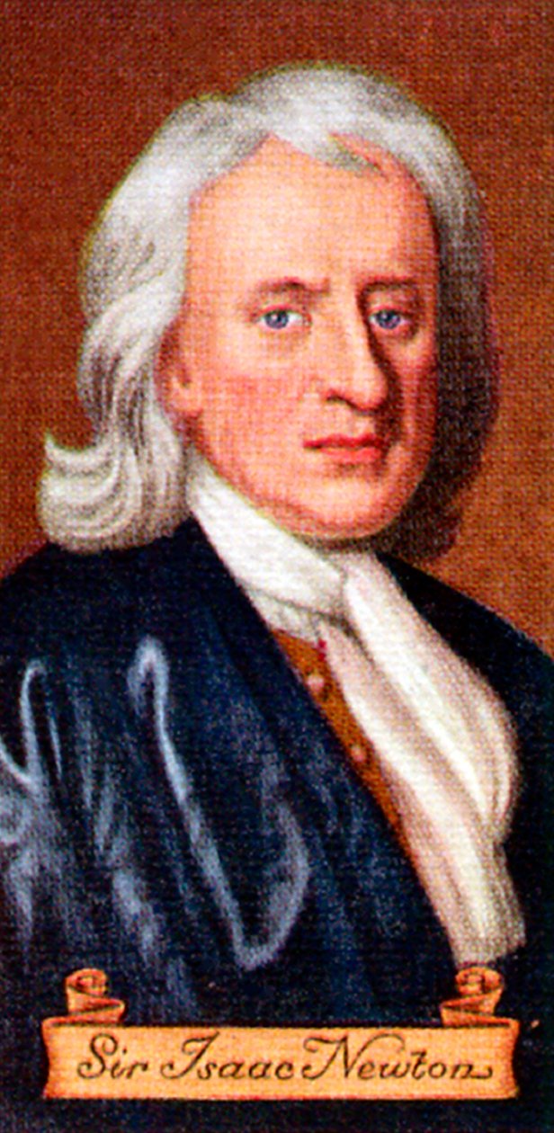 Sir Isaac Newton, hämtat från en serie cigarettkort, 1935 av Unbekannt
