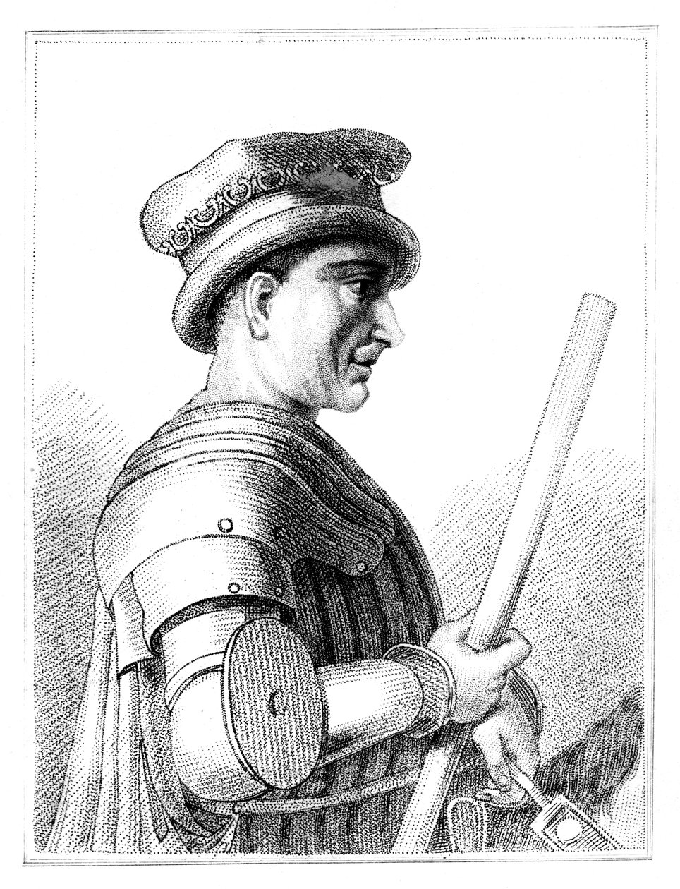 Sir John Hawkwood, engelsk legosoldat eller condottiere i 1300-talets Italien, 1819 av Unbekannt