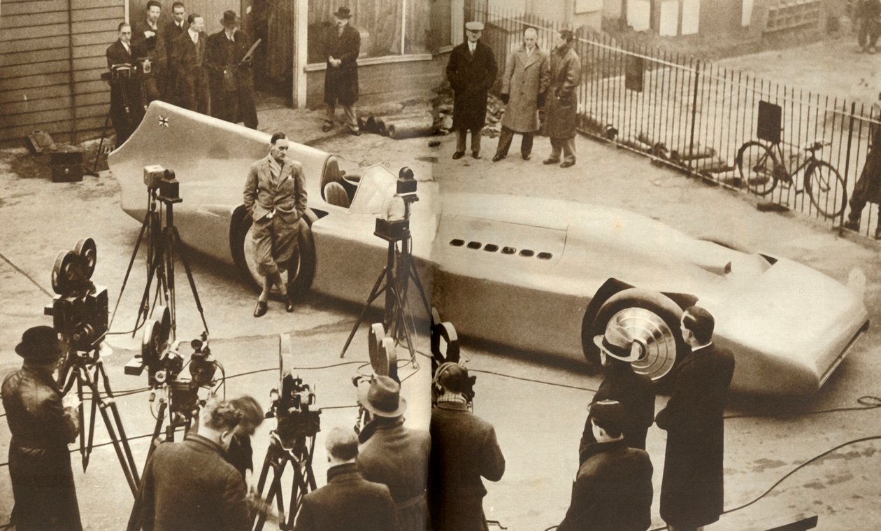 Sir Malcolm Campbells bud på en ny skiva, 1935. av Unbekannt