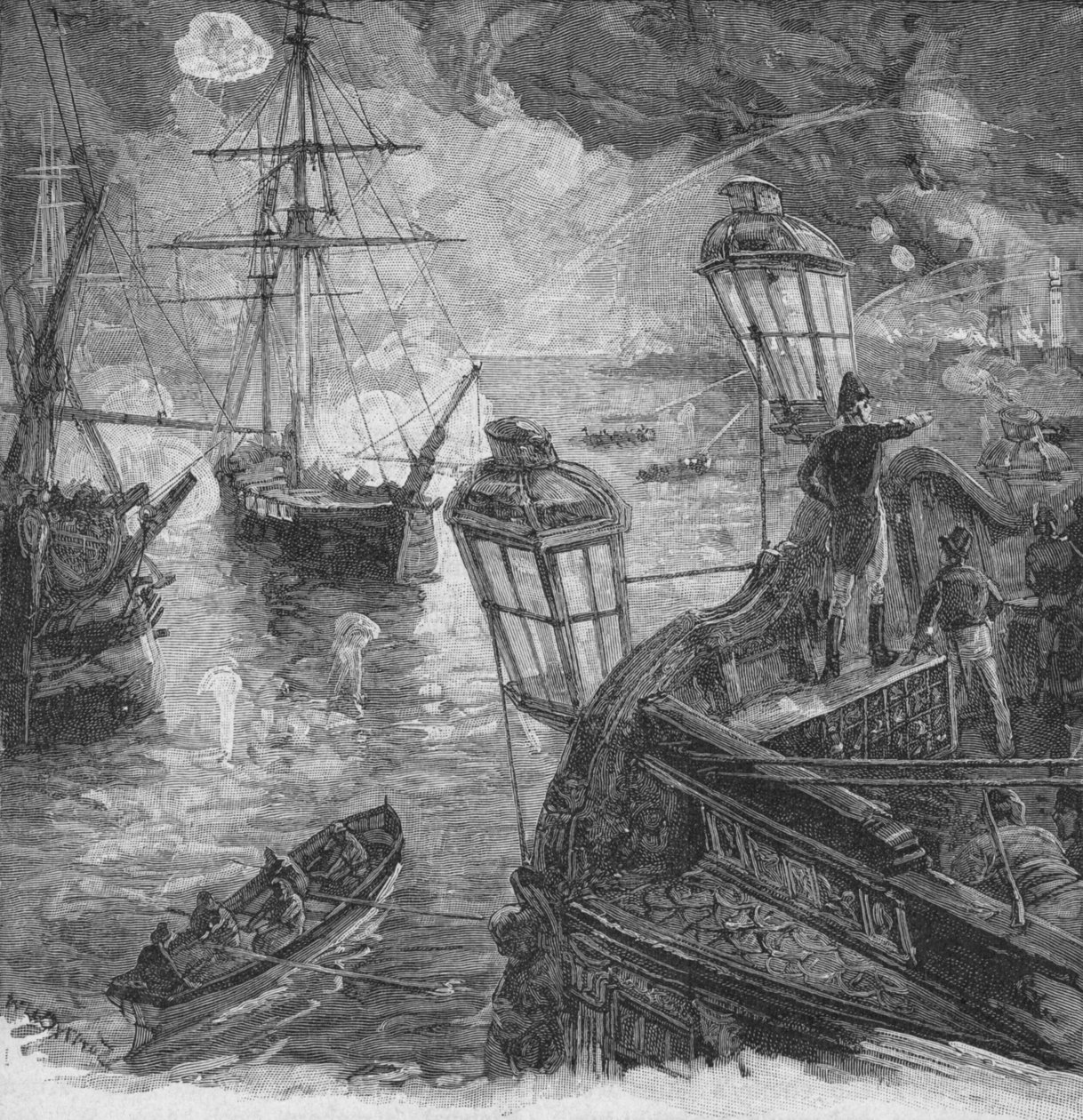 Sir Richard Strachan höll upp i flera timmar en enorm kanonad, 1902 av Unbekannt