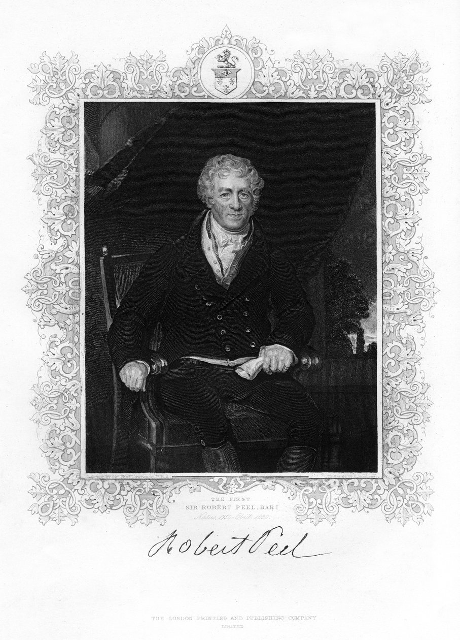 Sir Robert Peel, brittisk industriman, 1800-talet av Unbekannt