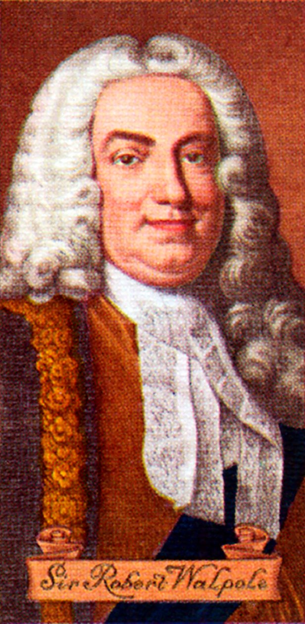 Sir Robert Walpole, hämtat från en serie cigarettkort, 1935 av Unbekannt