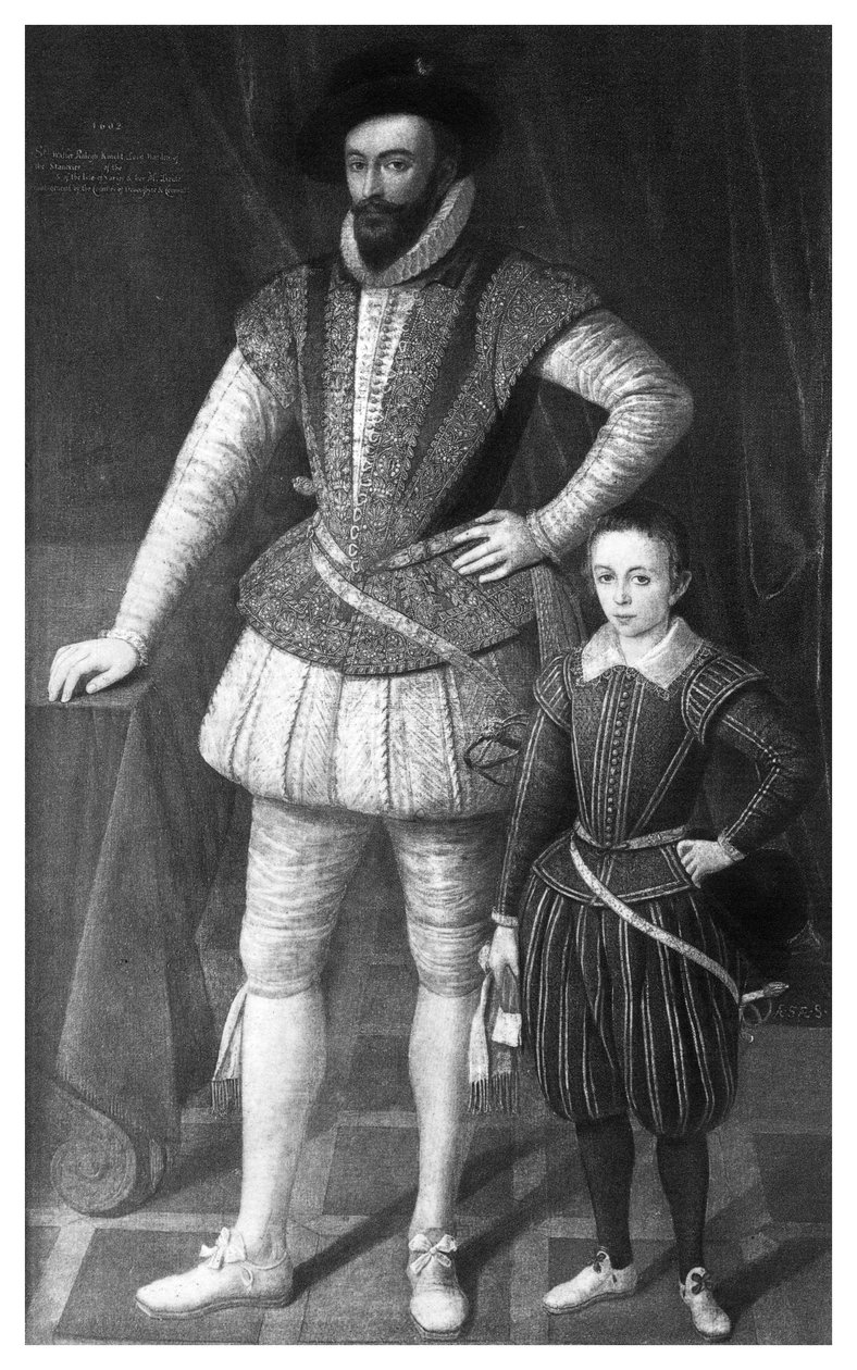 Sir Walter Raleigh och hans son, 1602, 1896 av Unbekannt