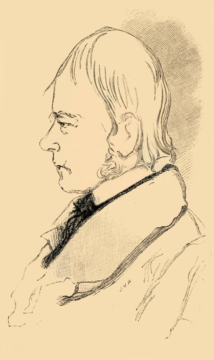 Sir Walter Scott - Kopia av en skiss från livet, 1882. av Unbekannt