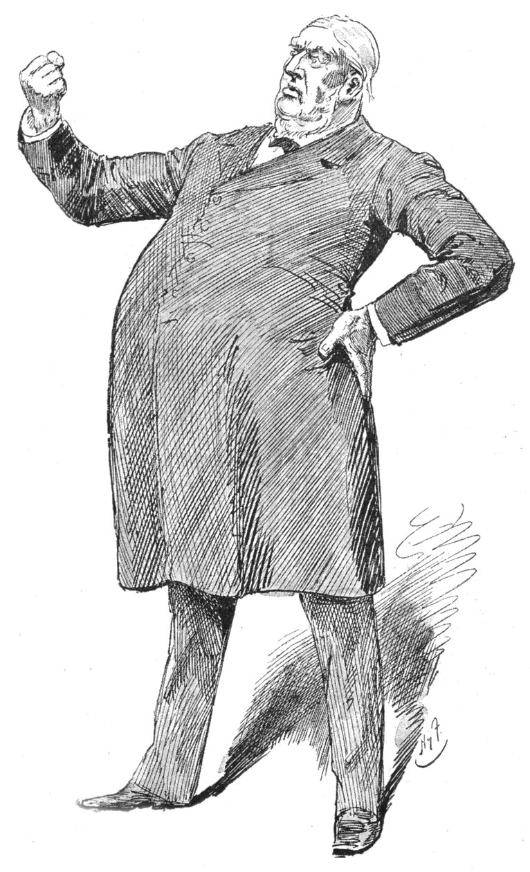 Sir William Harcourt i ett fulminerande ögonblick, 1890-talet 1906 av Unbekannt
