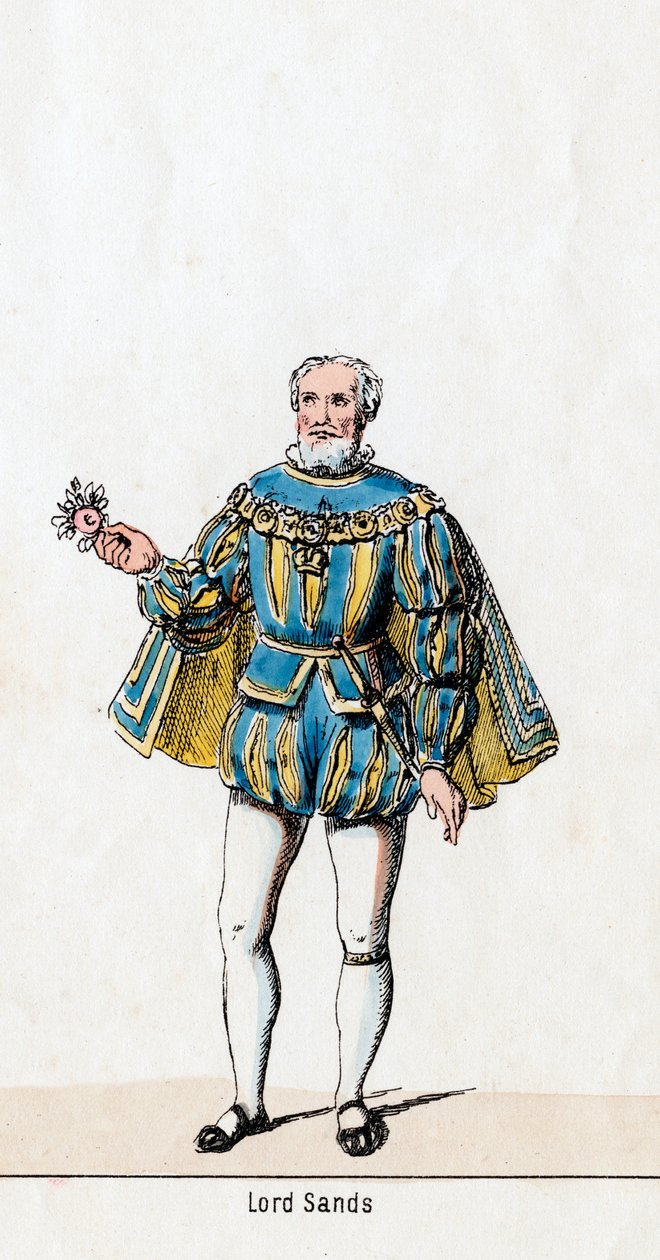 Sir William Sands, kostymdesign för Shakespeares pjäs, Henry VIII, 1800-talet av Unbekannt