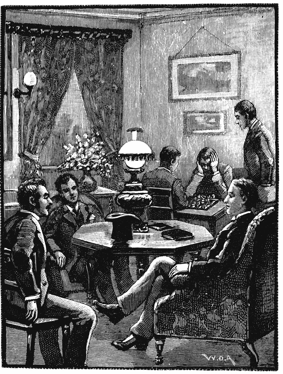 Vardagsrum på YMCA, Exeter Hall, London, 1887 av Unbekannt