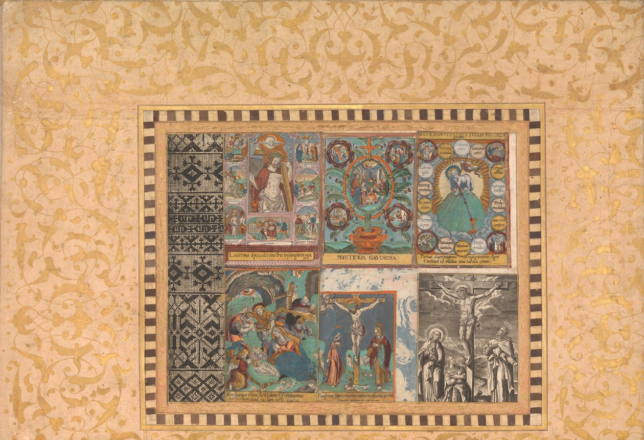 Sex hängivna scener, folio från Bellini-albumet, ca. 1600. av Unbekannt
