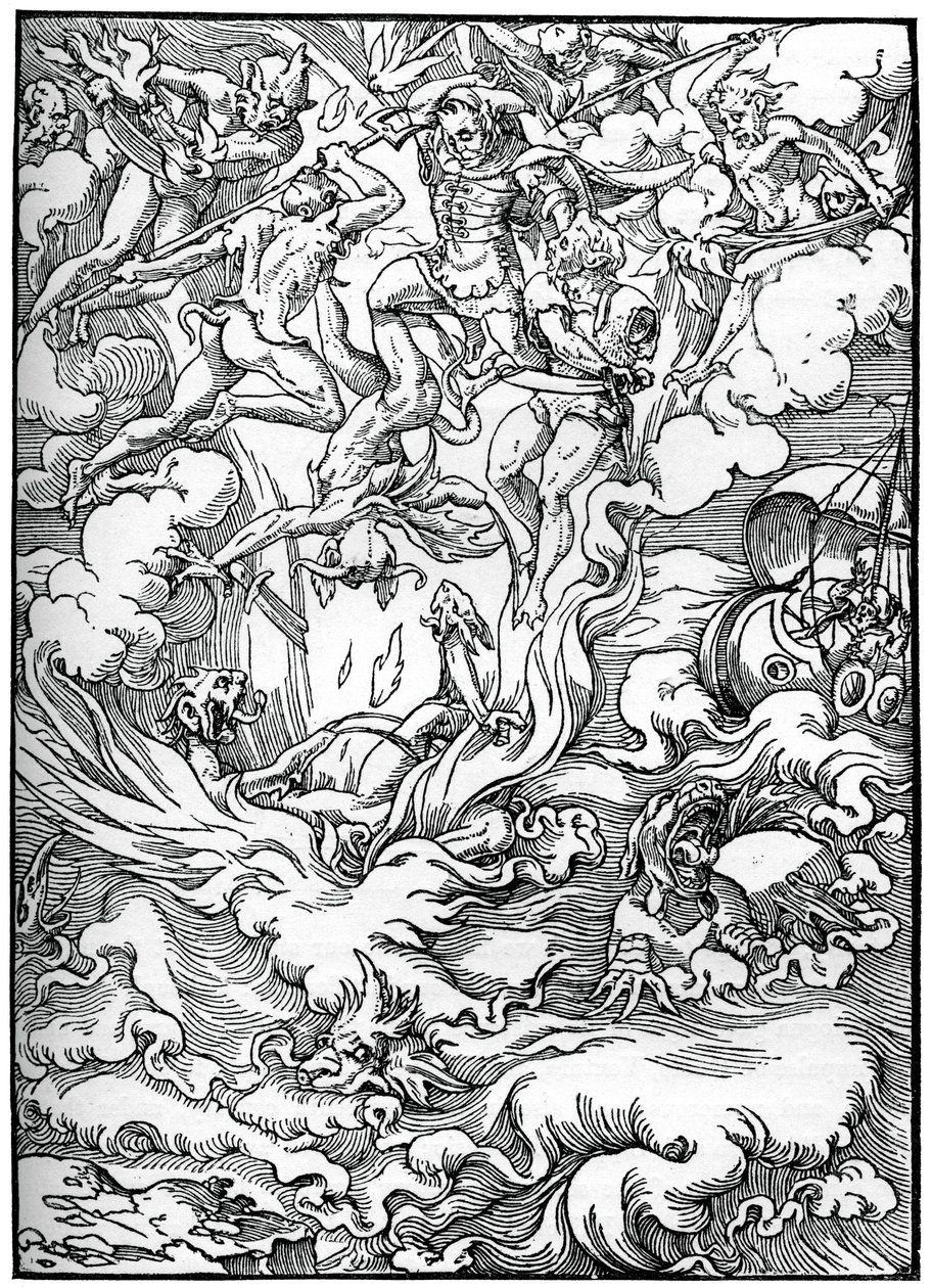 Skiss för The Last Judgment i Gerard dEuphrate, Paris, 1549, 1870 av Unbekannt