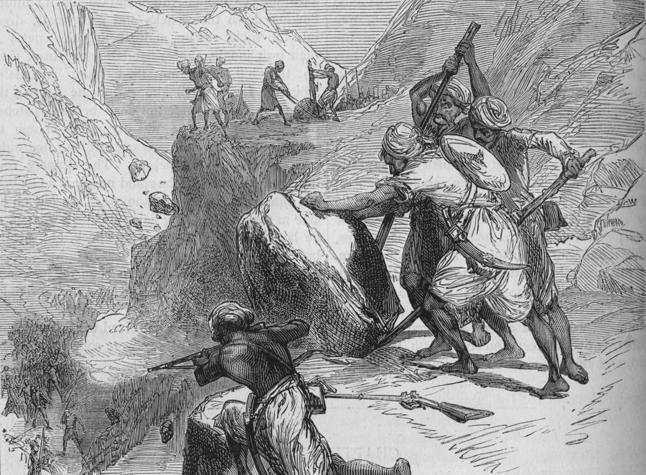 skärmytsling i ett bergspass, c1880 av Unbekannt