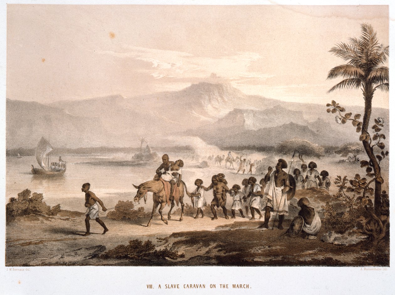 Slavkonvoj i mars 1852 av Unbekannt