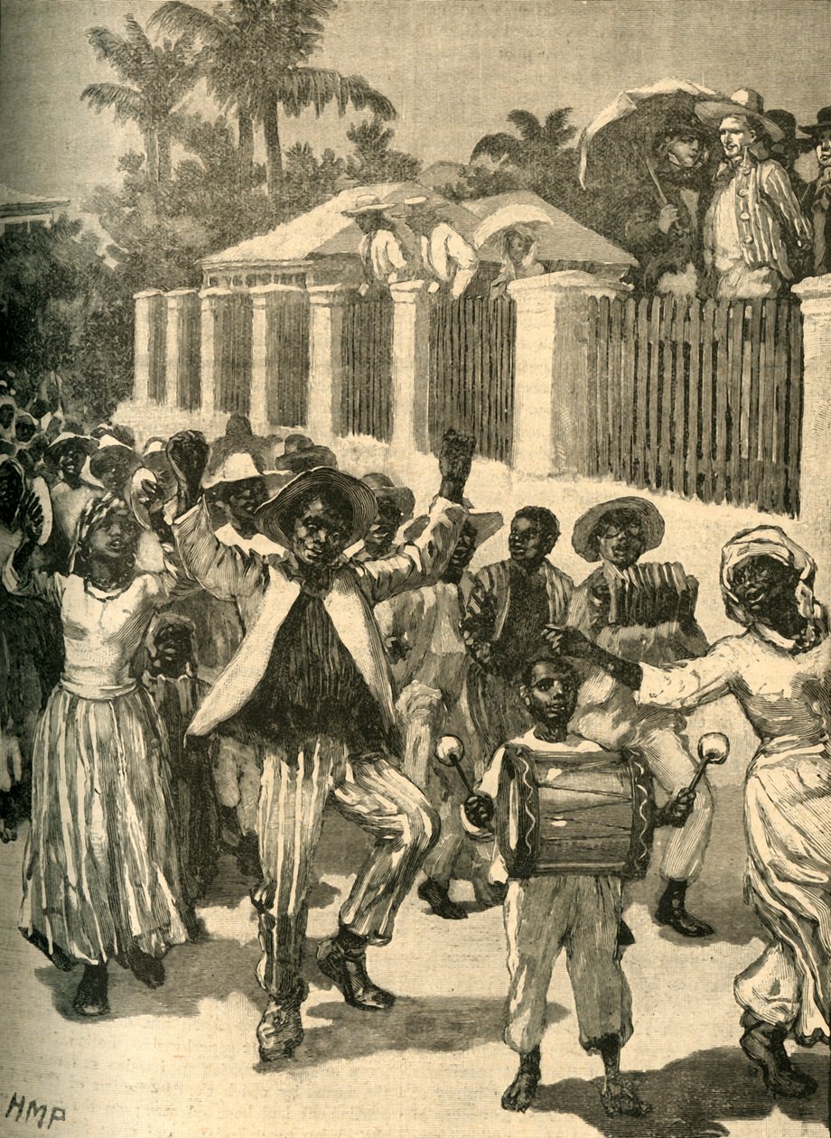 Slaveriets frigörelsefestival i Barbados, c1834 c1890. av Unbekannt