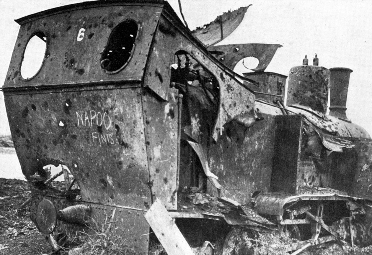 Krossade lok vid Peronne, Frankrike, första världskriget, 1917, c1920 av Unbekannt