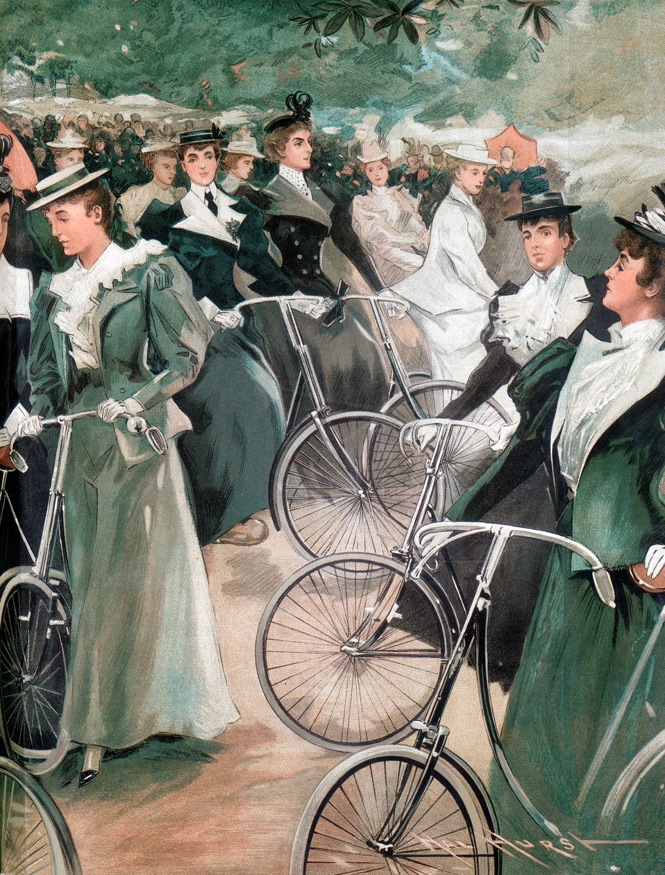 Society Ladies Cycling i Hyde Park, London, 1896 av Unbekannt