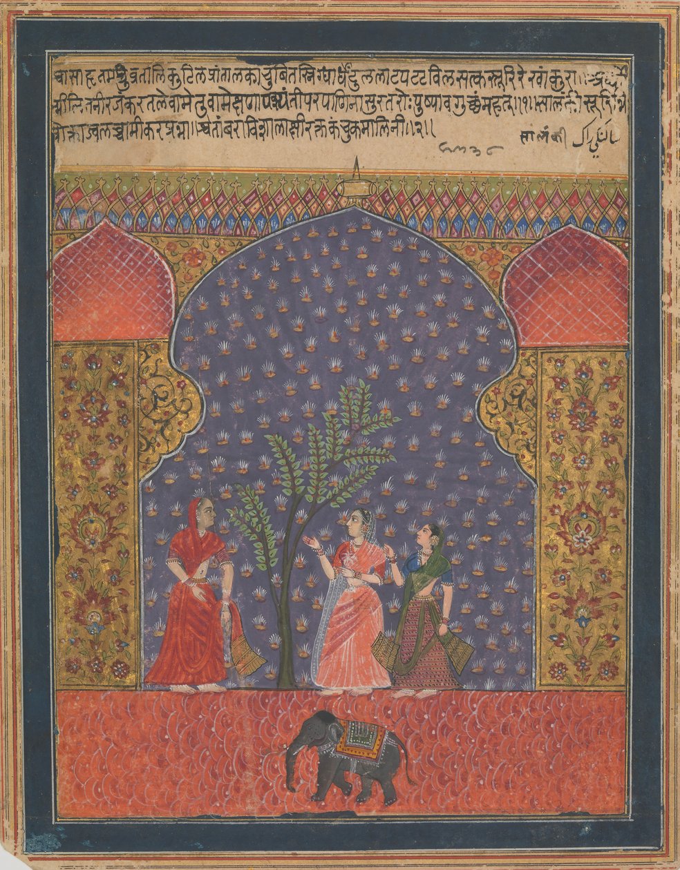 Solanki Raga, Folio från en Ragamala, ca. 1590. av Unbekannt