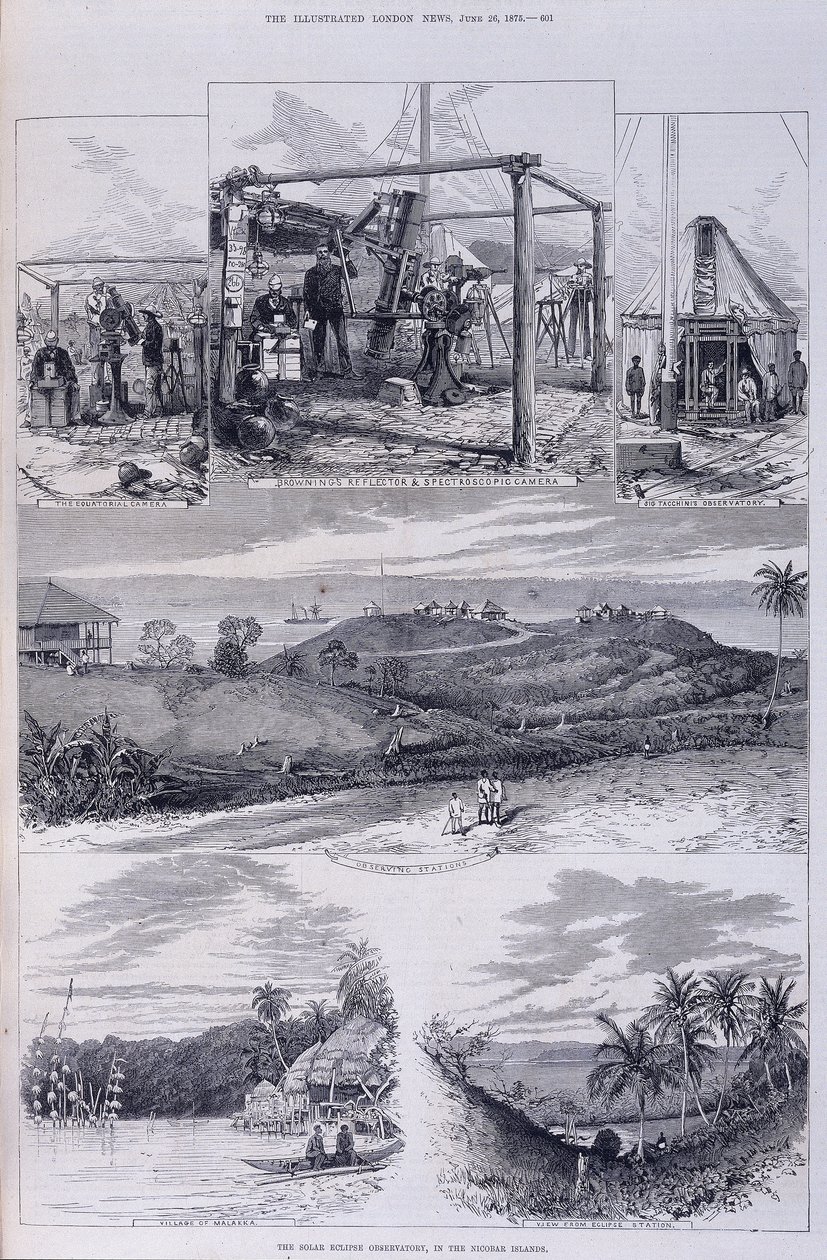 Solförmörkelseobservatoriet, Nicobaröarna, c1875 av Unbekannt