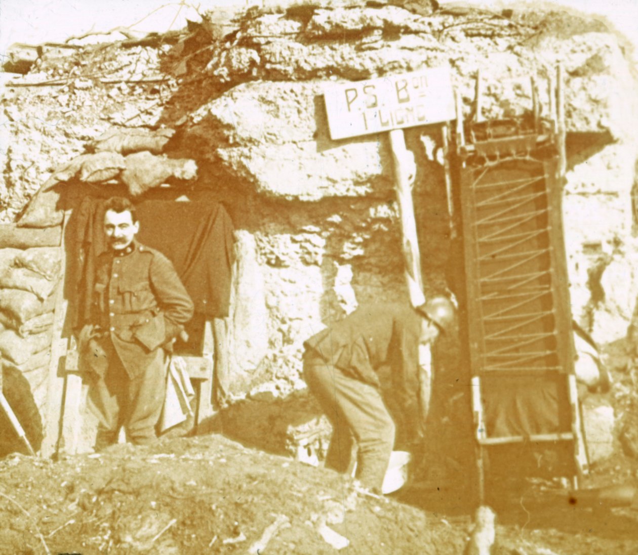 Soldater i skyttegravarna i frontlinjen, c1914-c1918 av Unbekannt