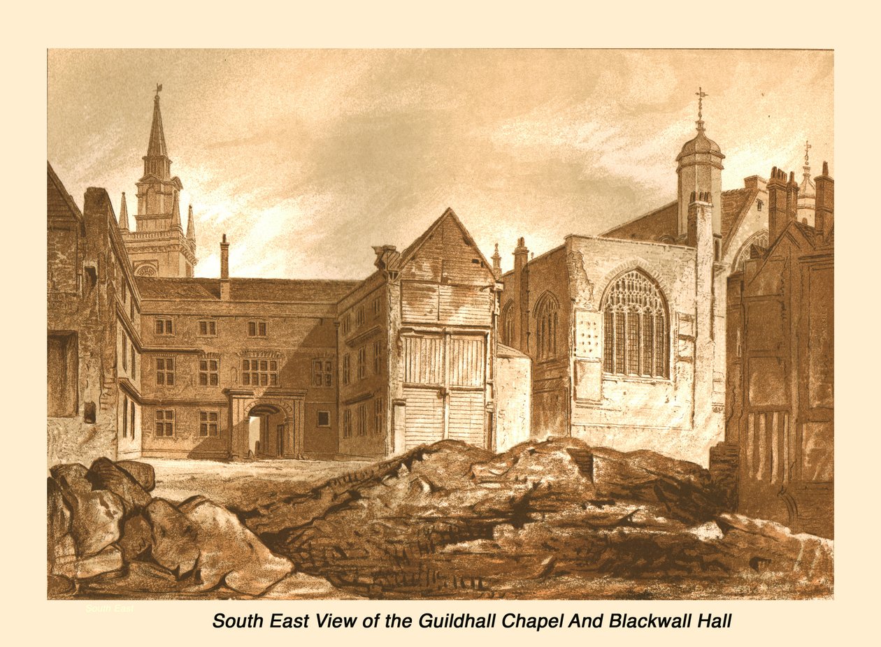 South East View Guildhall Chapel and Blackwell Hall, 1886 av Unbekannt