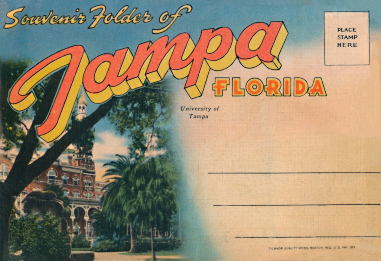 Souvenirmapp från Tampa, Florida - University of Tampa, c1940-talet av Unbekannt