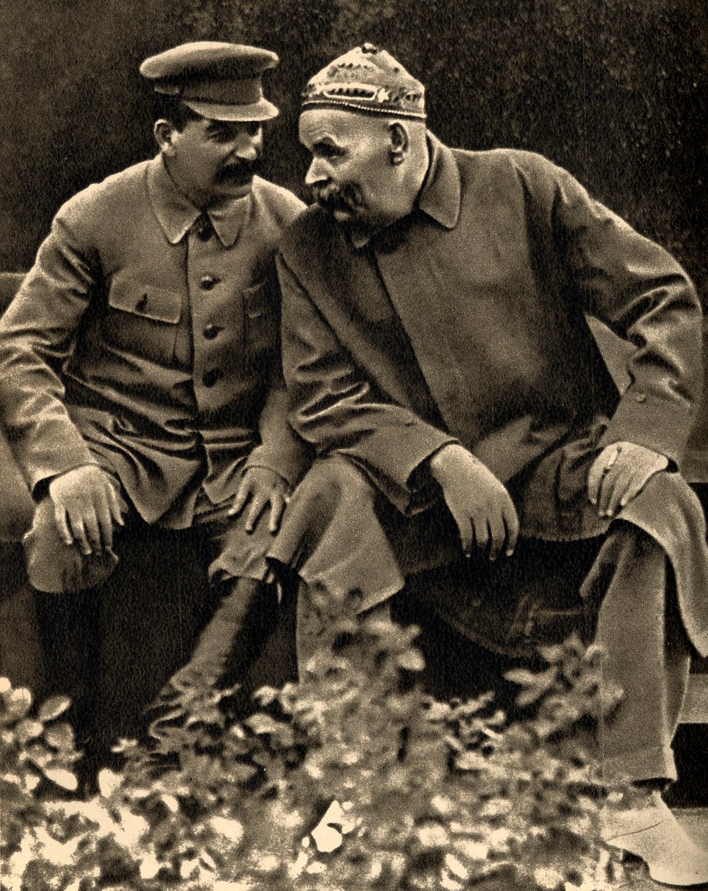 Sovjetledaren Joseph Stalin och författaren Maxim Gorkij, Moskva, Sovjetunionen, 1931. av Unbekannt