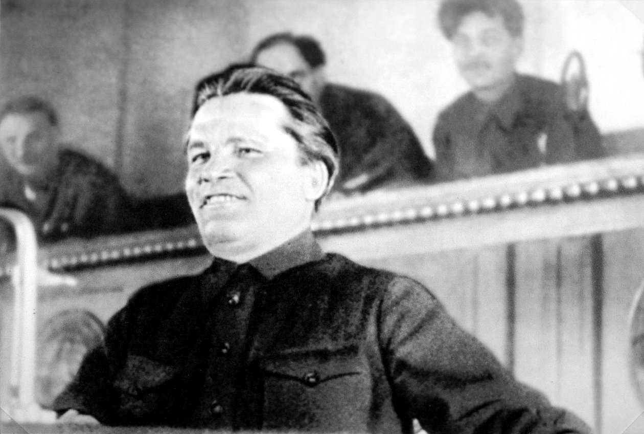 Sovjetpolitiker Sergei Kirov, kommunistpartiets 17:e kongress, Moskva, Sovjetunionen, 1934 av Unbekannt