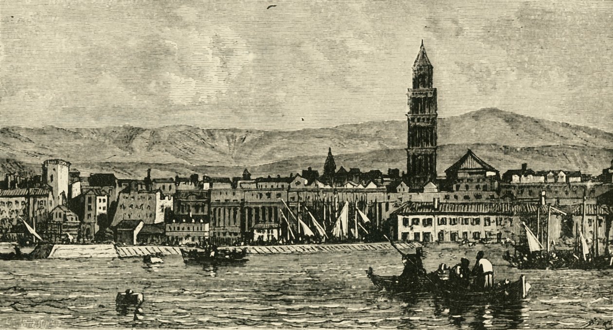 Spalatro, från hamnen, 1890. av Unbekannt