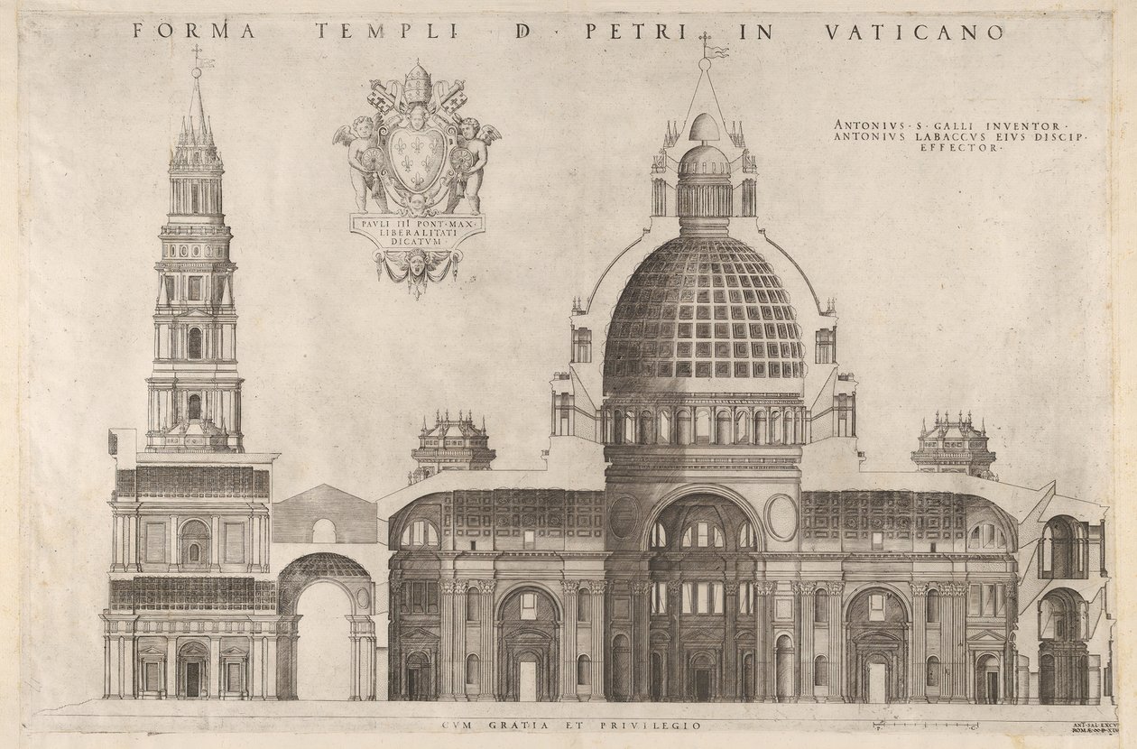 The Mirror of Roman Magnificence: Design för Basilica of St. Peter Peters i Vatikanen, 1514 av Unbekannt