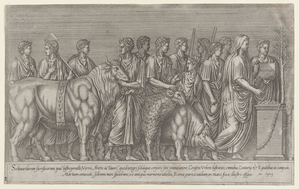 Mirror of Roman Magnificence: Sacrifice on the Campus Martius, 1500-talet., 1500-talet. av Unbekannt