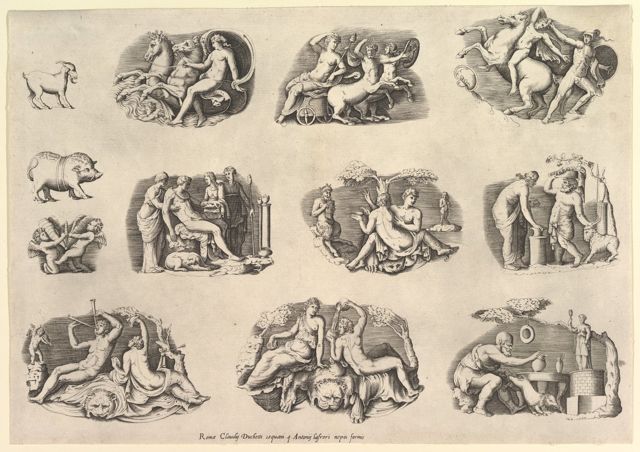 Spegel av romersk storhet: Ämnen efter antik..., utförd ca. 1550-77, tryckt efter 1577. av Unbekannt