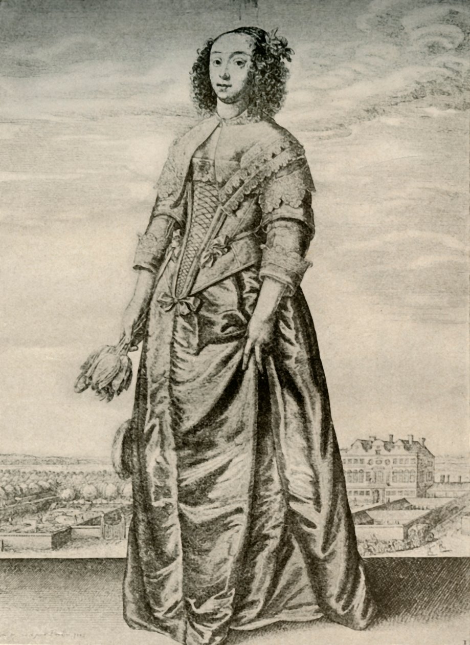 Vår - Fashionabla inomhusklänning av en engelsk dam, Charles I:s regeringstid, c1620-1640, 1937 av Unbekannt