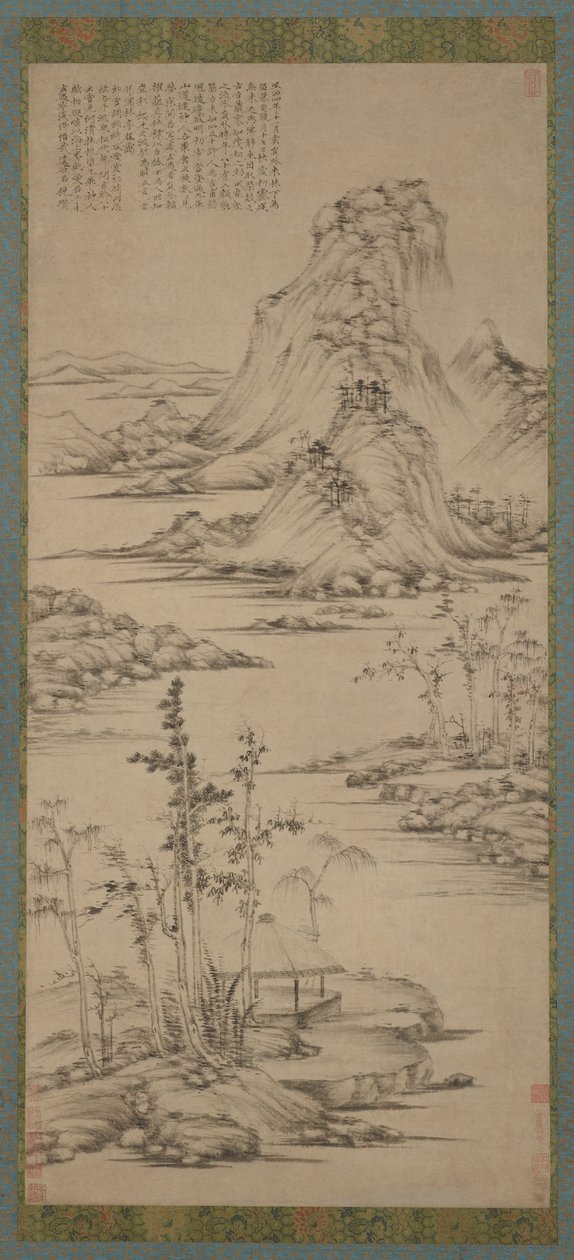 Spring Mists over a Riverside Pavilion, Ming-dynastin, 1368-1644. av Unbekannt