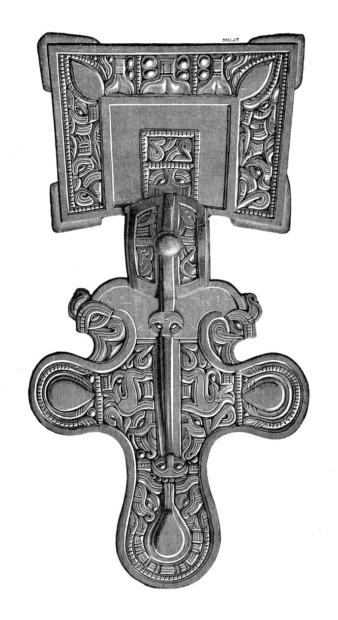 Fyrkantig fibula, från Ragley Park, Warwickshire, 1893 av Unbekannt