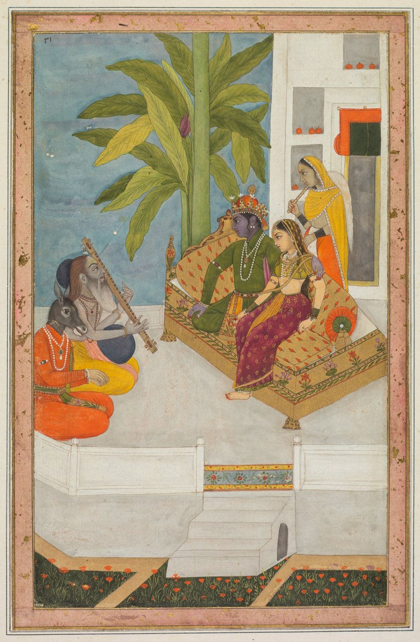 Sri Raga: En illustration från en Ragamala-serie, ca. 1740. av Unbekannt