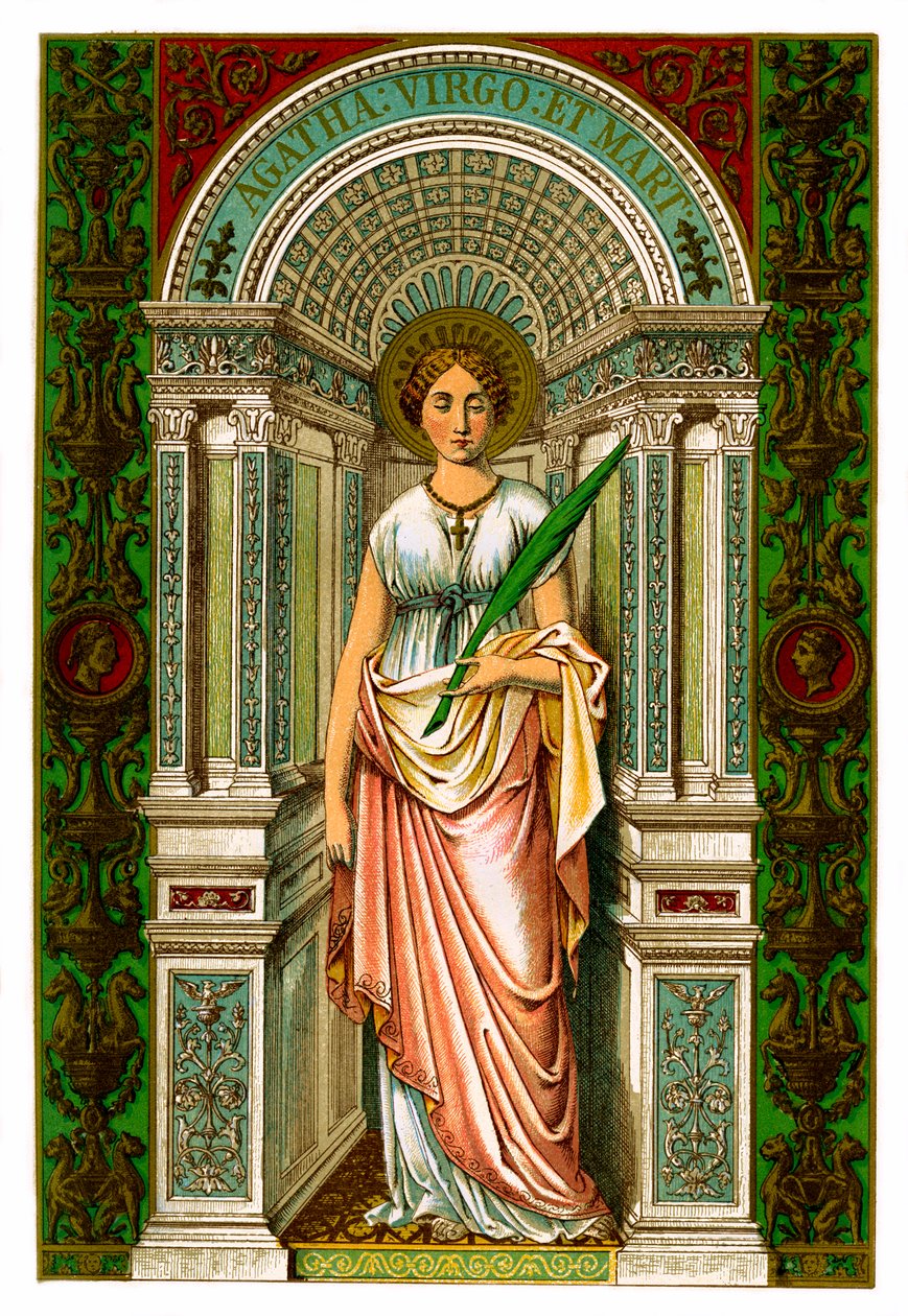 St Agatha, jungfru och martyr, 1886 av Unbekannt