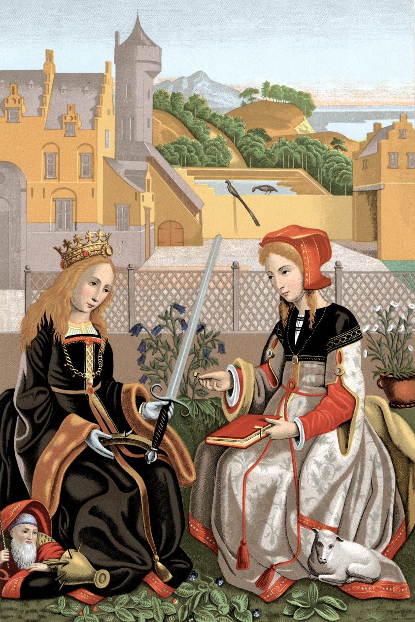 St Agnes och St Catherine av Unbekannt