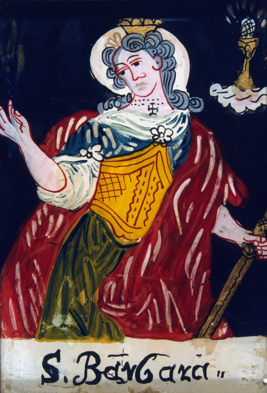 St Barbara, kristen jungfrumartyr, 1800-talet av Unbekannt