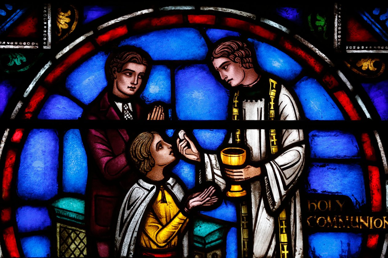 St Barths kyrka - Målat glasfönster - Helig nattvard, New York, USA av Unbekannt