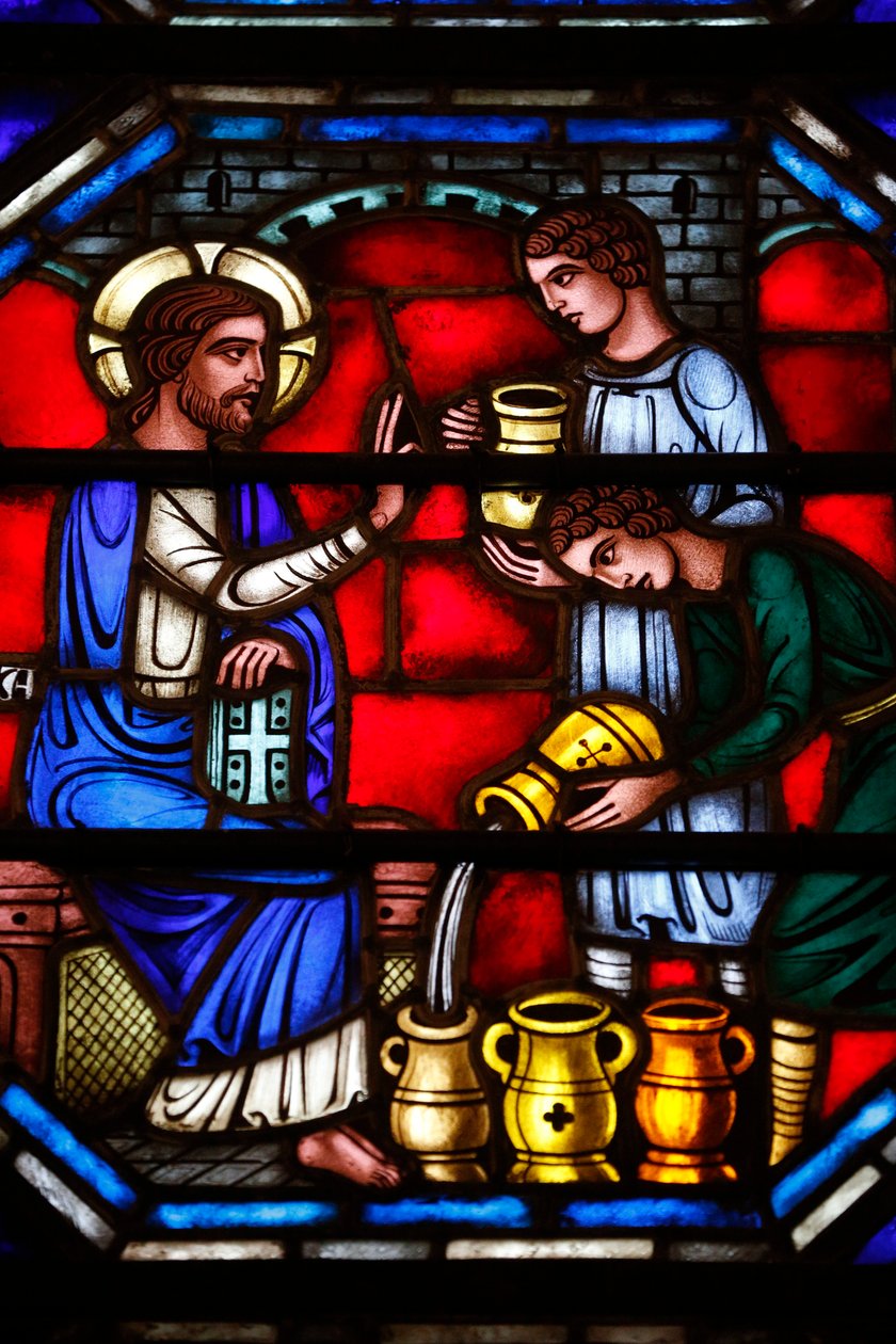 St Barths kyrka - Målat glasfönster - Giftermål i Cana, New York, USA av Unbekannt