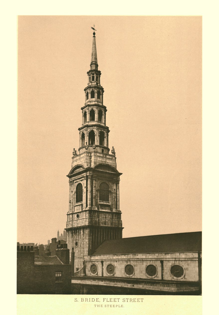 St Bride, Fleet Street, The Steeple, mitten av slutet av 1800-talet. av Unbekannt