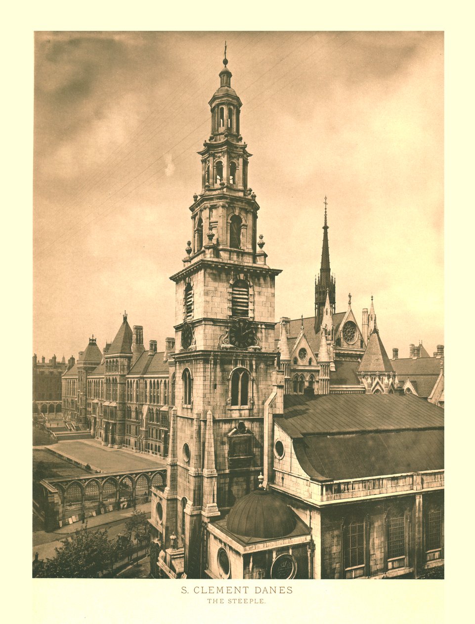 St Clement Danes, The Steeple, mitten av slutet av 1800-talet. av Unbekannt