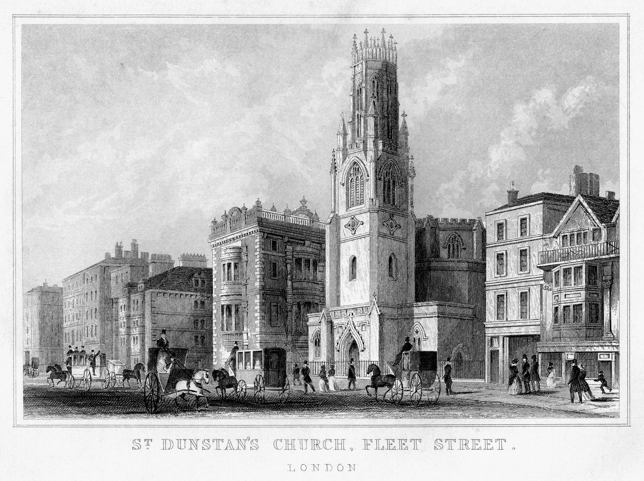 St Dunstans Church, Fleet Street, City of London, 1800-talet av Unbekannt