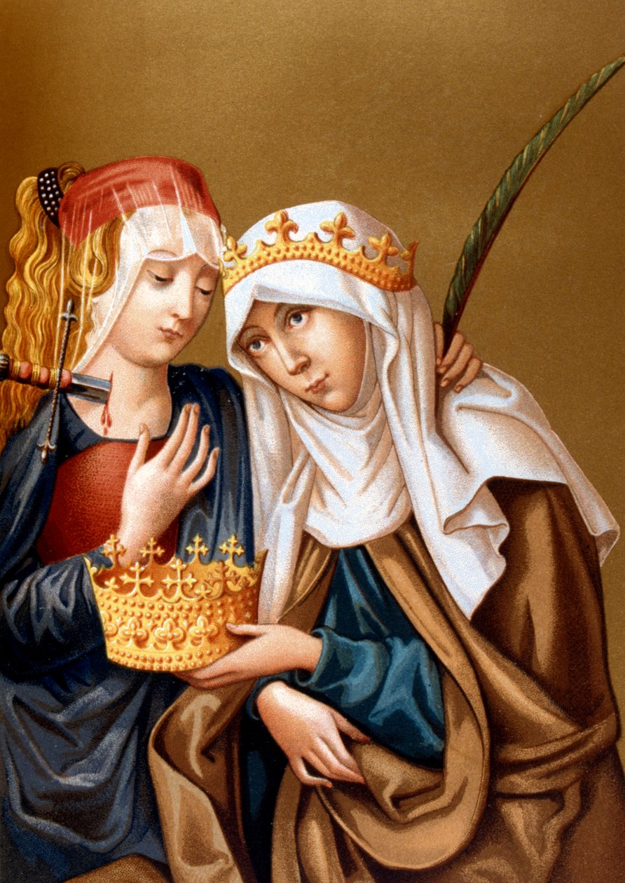 St Elizabeth av Ungern och St Lucy, 1878 av Unbekannt