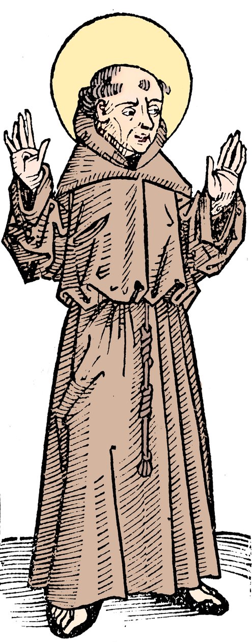St Franciskus av Assisi, italiensk präst och grundare av franciskanerorden, 1493 av Unbekannt