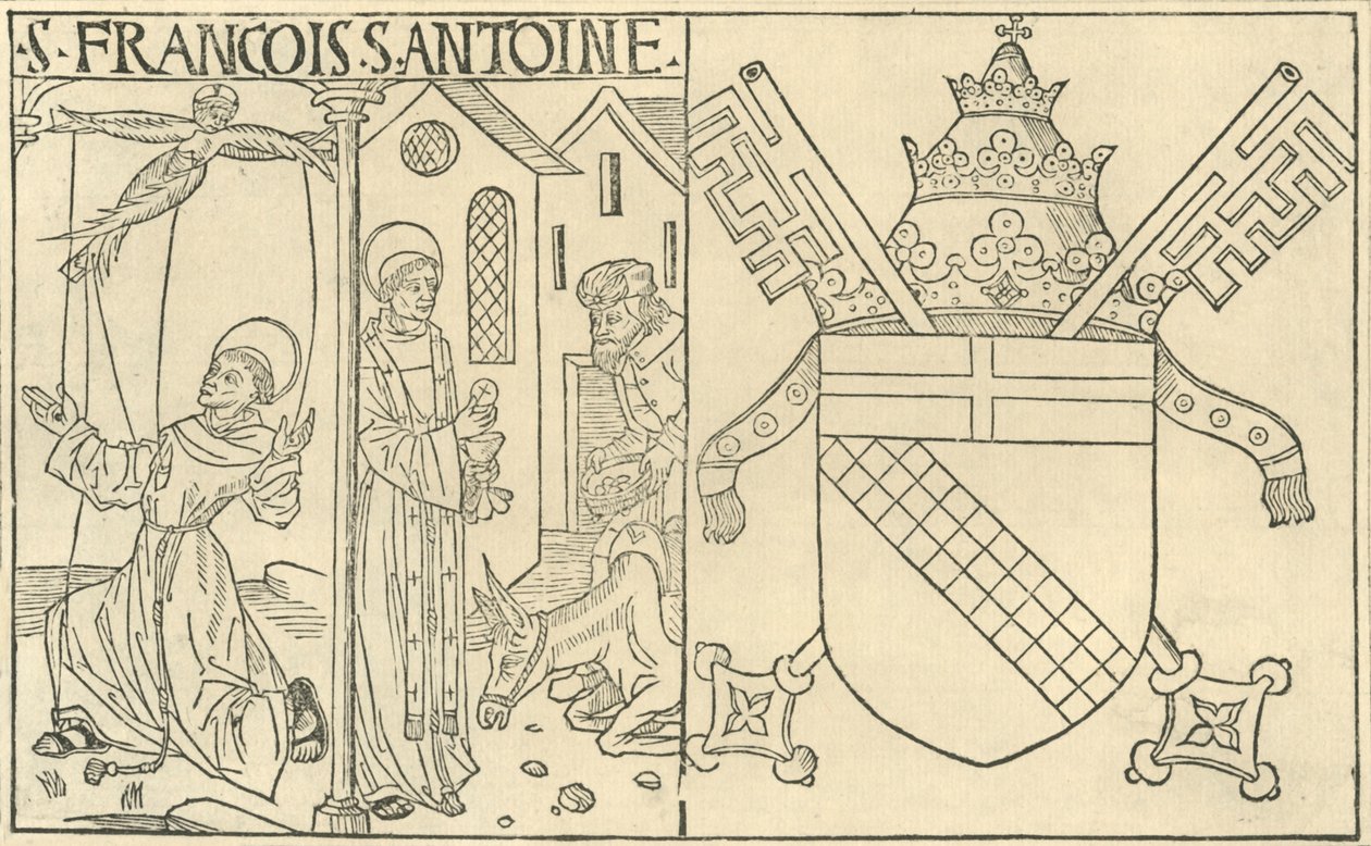St. Franciskus av Assisi och Antonius av Padua, 1915. av Unbekannt