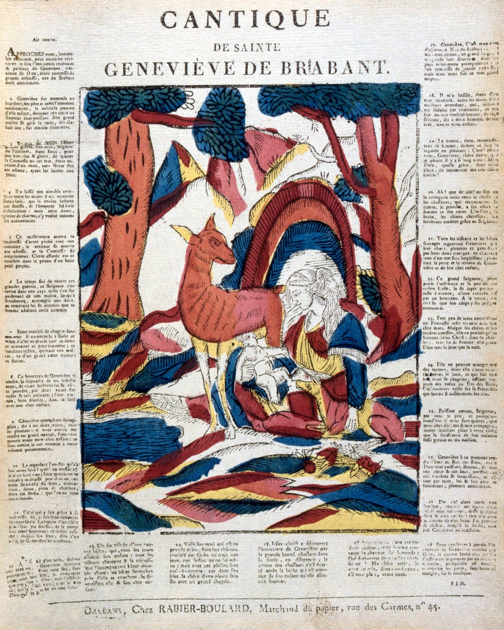 St Genevieve av Brabant i skogen, 1800-talet av Unbekannt